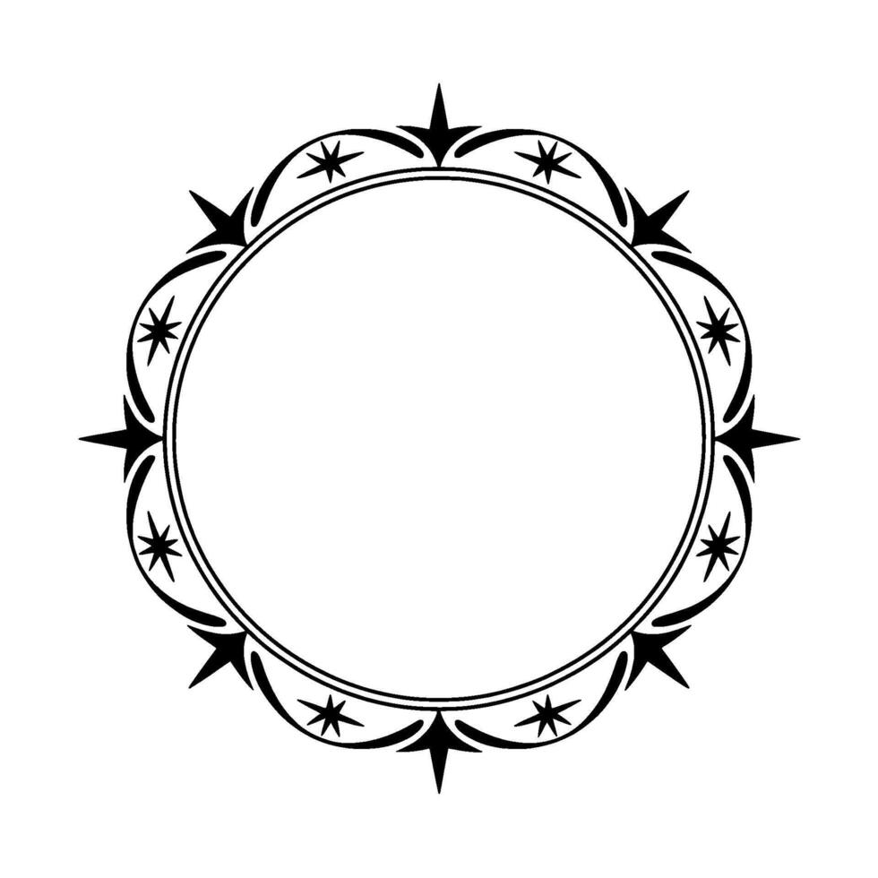 Celestial Border, Intricate Star Frame, Vintage vector
