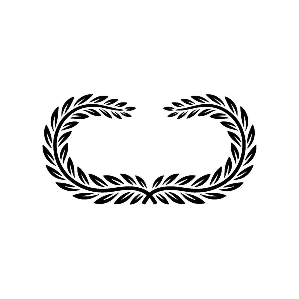 Elegant Laurel Wreath Frame, Minimalist, Border vector