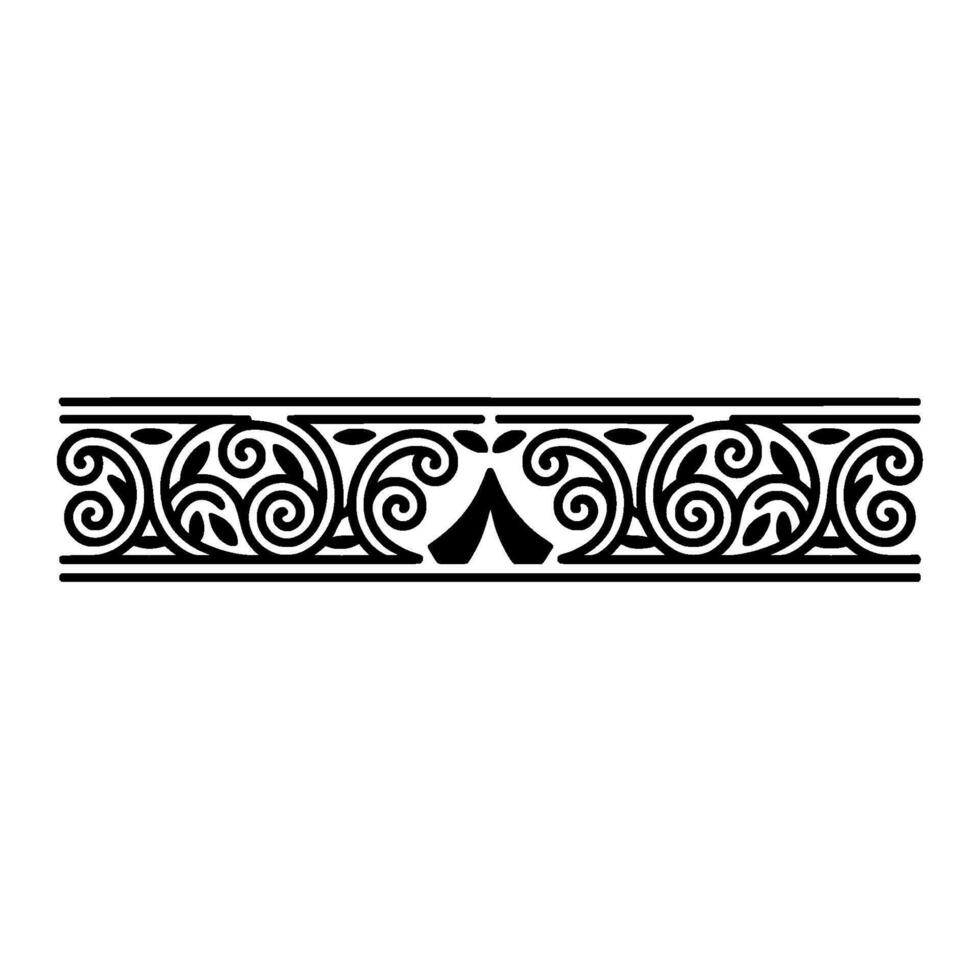 Elegant Black Scroll Border, Vintage Element vector