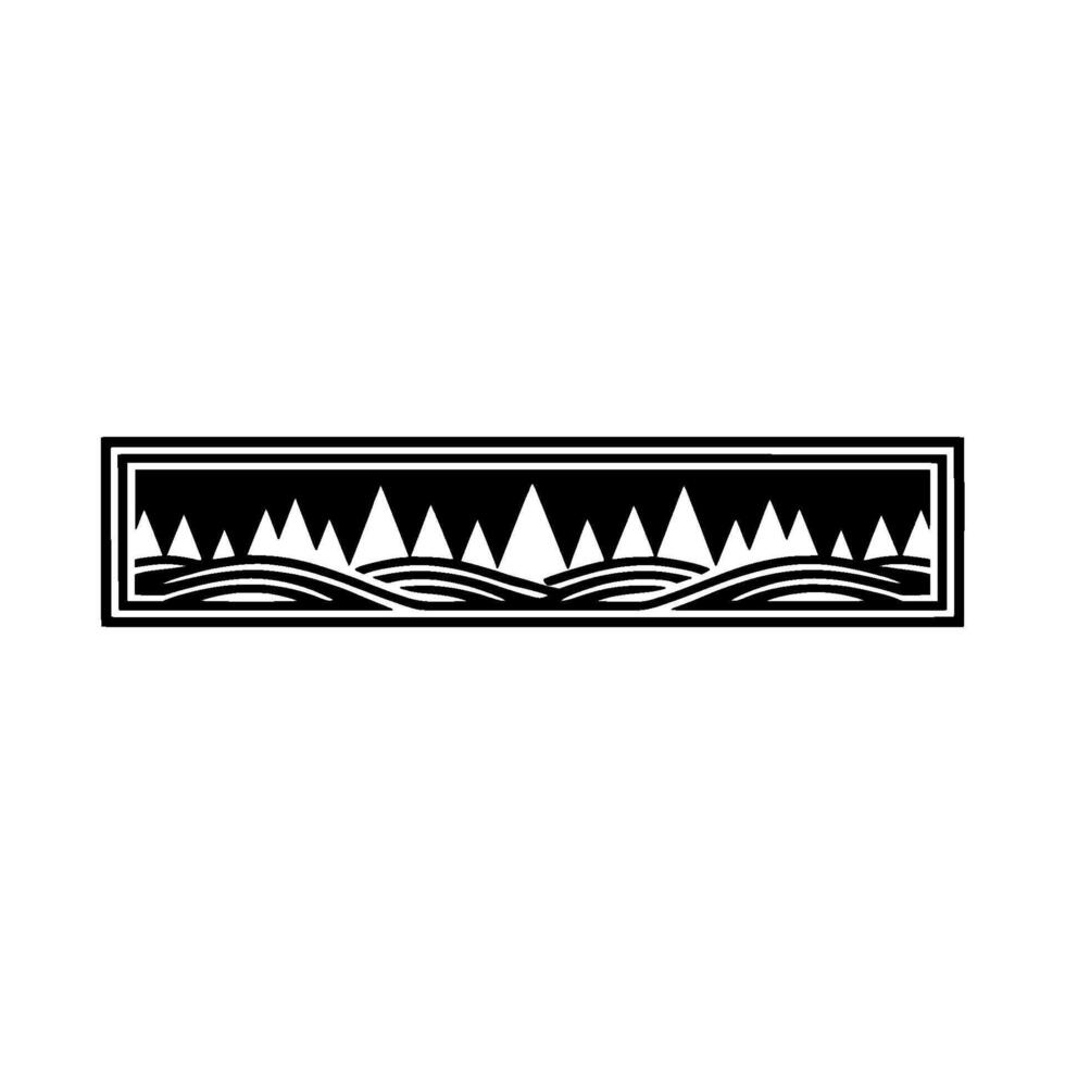 Geometric Coastline Silhouette, Minimalist Landscape vector