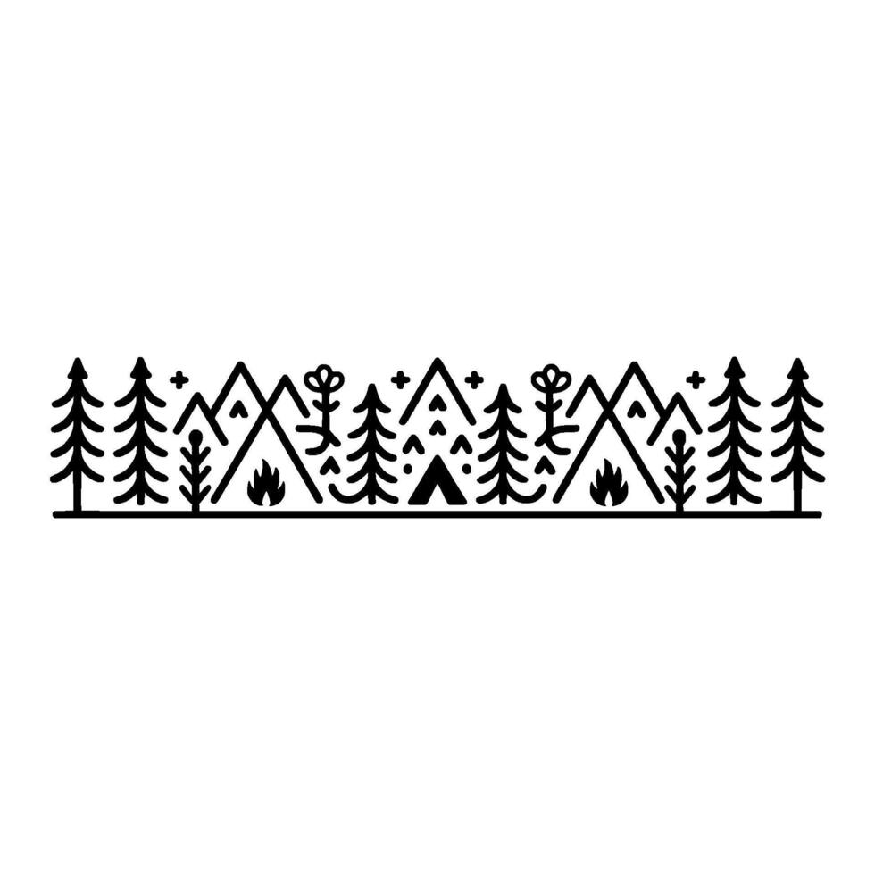 Minimalist Forest Trail Illustration - Adventure Exploration vector