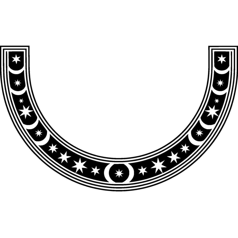 Celestial Crescent Border, Vintage vector