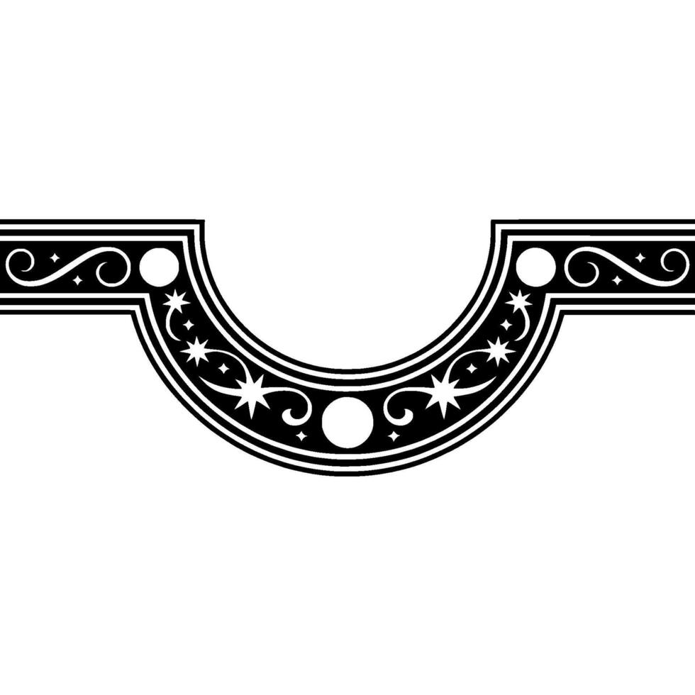 Elegant Black White Star Border vector
