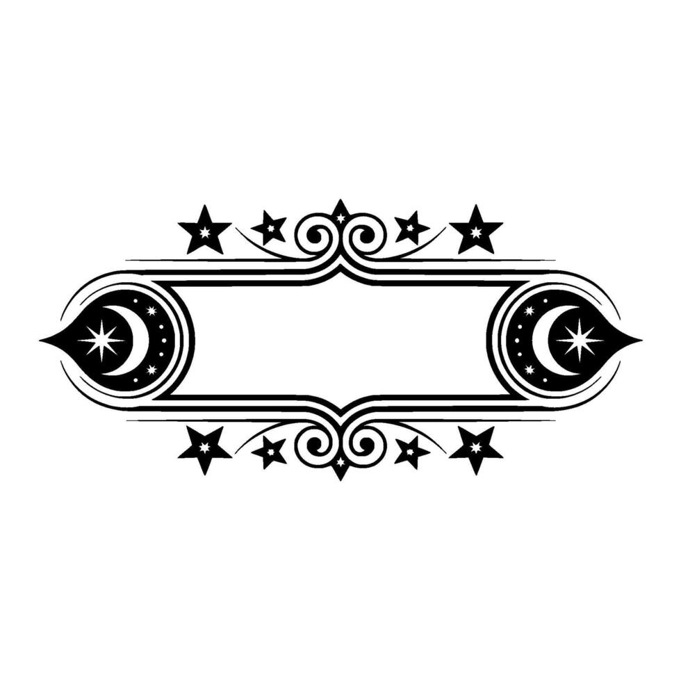 Celestial Ornament, Vintage Border, Starry - Stars vector