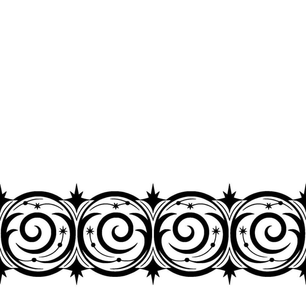 Elegant Black Swirl Border, Minimalist vector