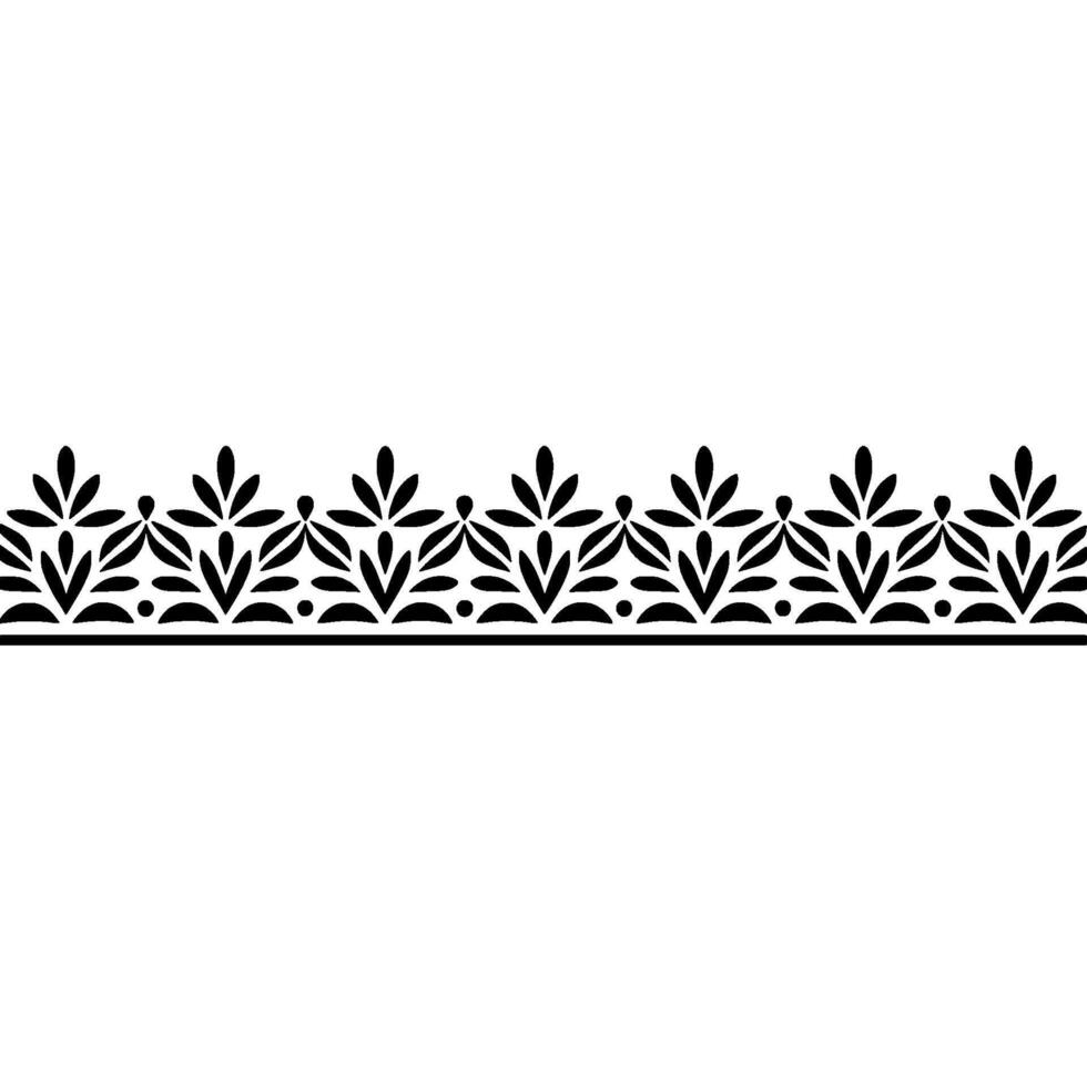 Geometric Leaf Border, Minimalist, Decorative Element vector