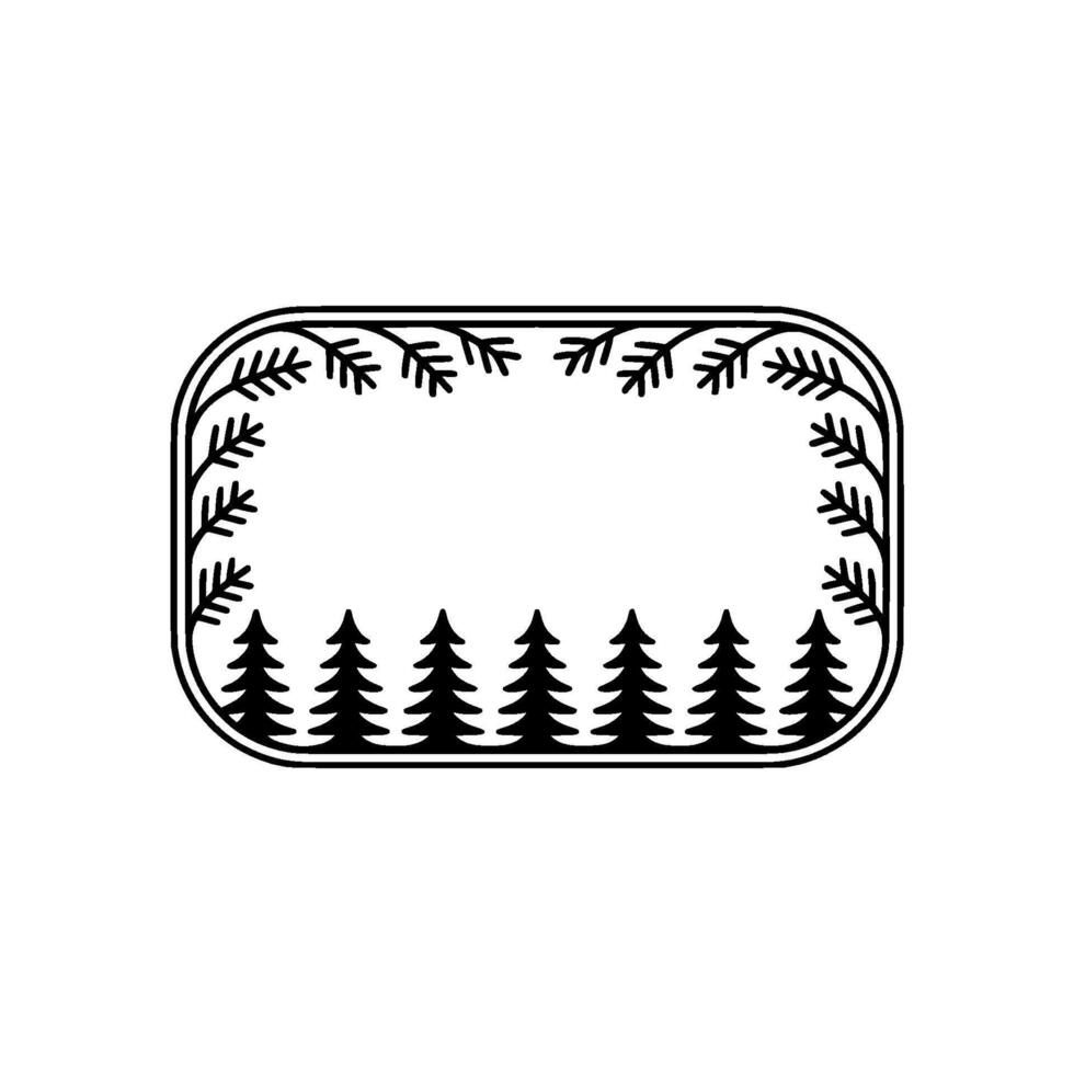 Forest Frame Emblem, Rustic Wilderness Illustration vector