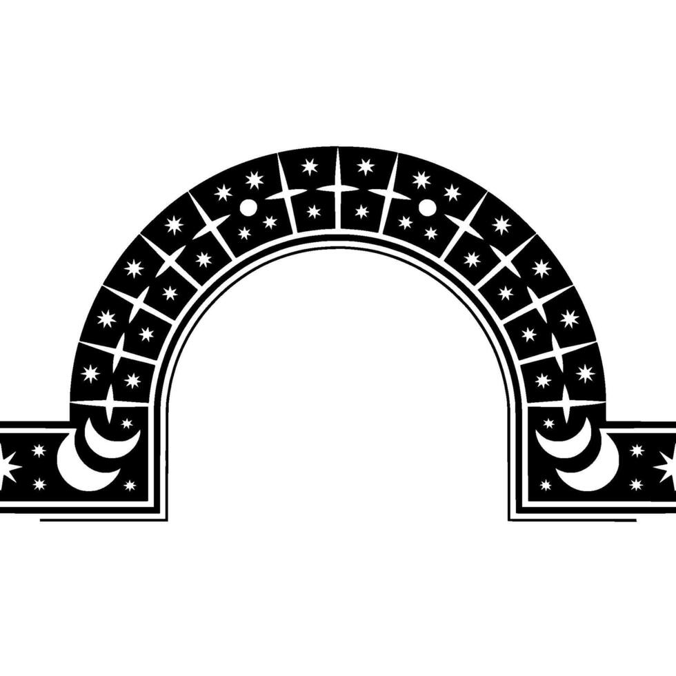 Celestial Archway Symbolic Nightscape Illustration vector