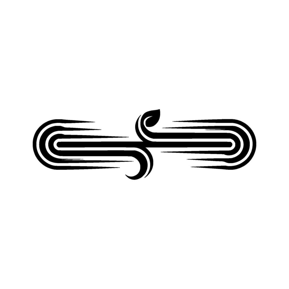 Flowing Curves, Minimalist Symbol, Abstract vector