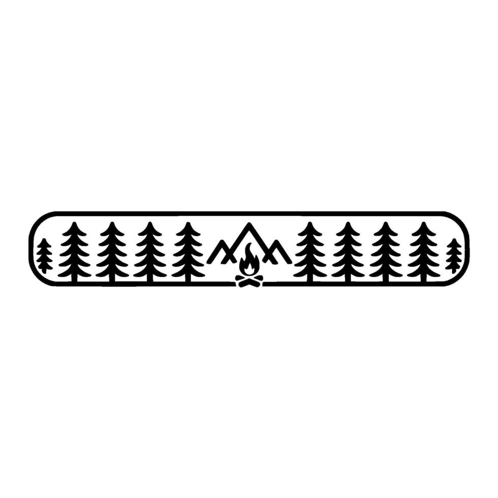 Minimalist Forest Adventure, Mountain Silhouette vector