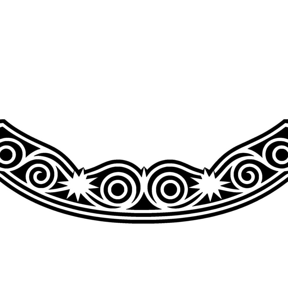 Stylized Tribal Border, Intricate Black vector