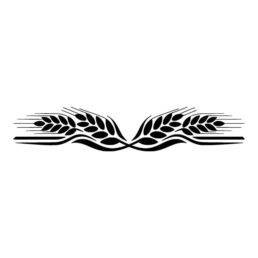 Elegant Wheat Border, Vintage Element, Decorative vector