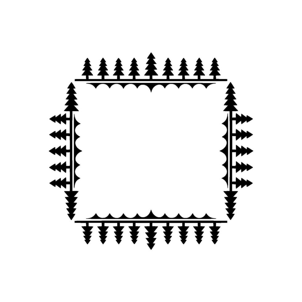 Stylized Forest Frame, Minimalist Nature vector