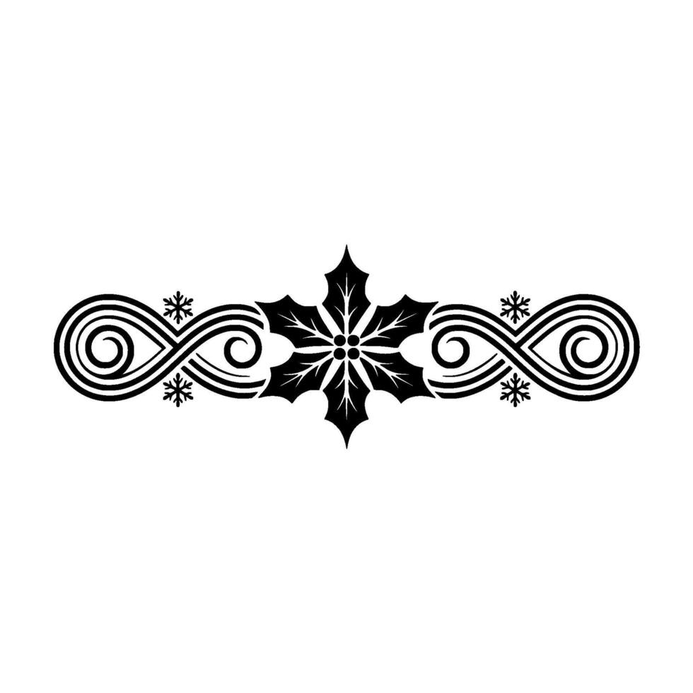 Elegant Black Holly Border, Winter Element vector