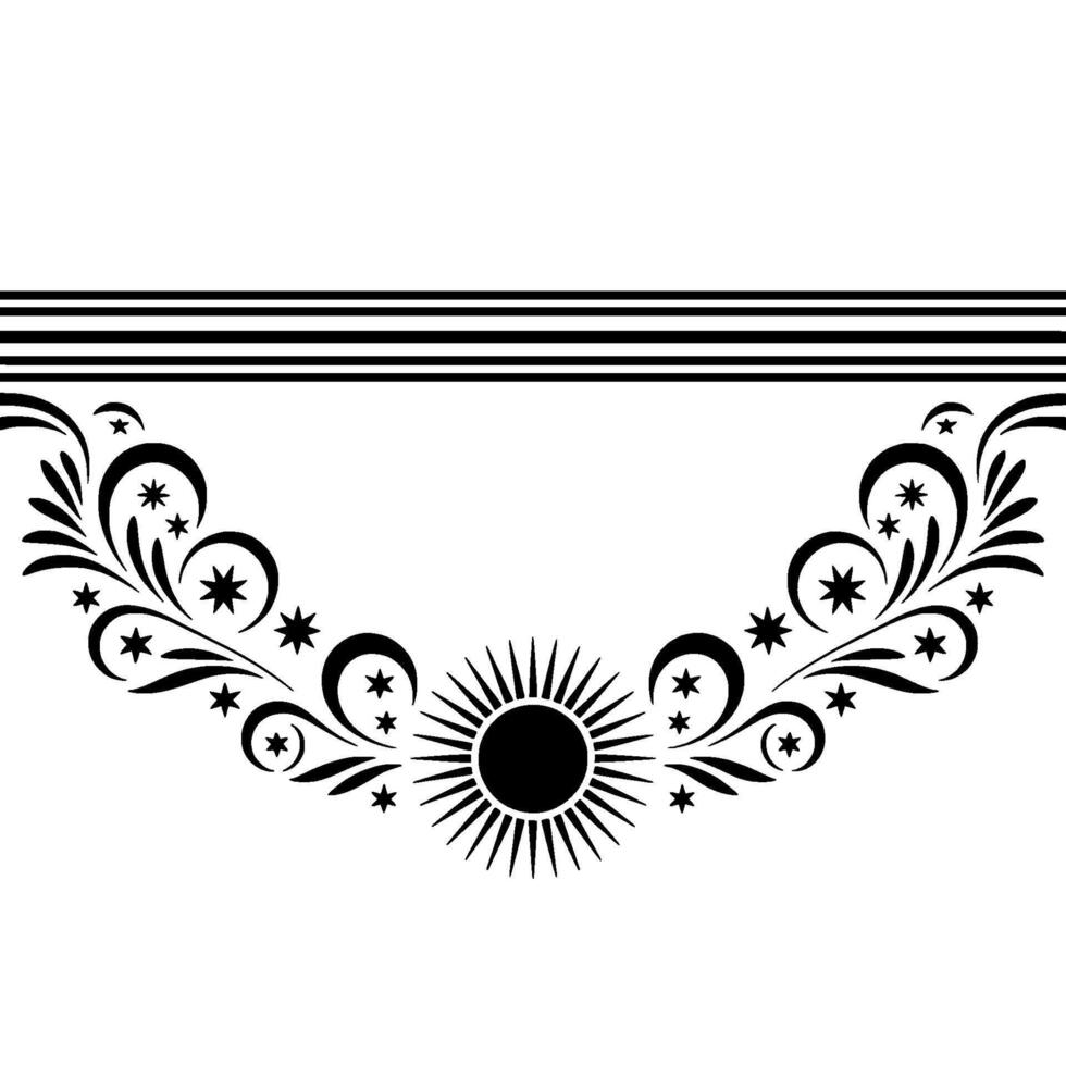 Celestial Garland Vintage Floral Starry Border vector