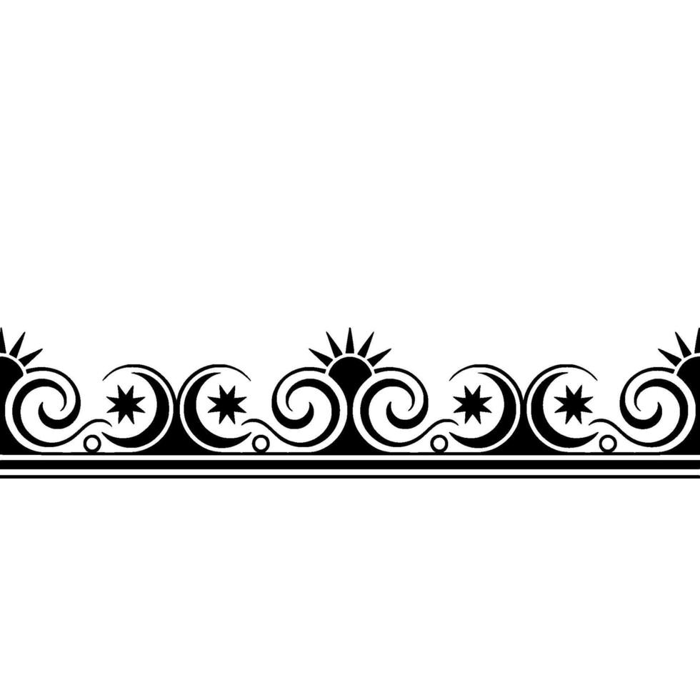 Elegant Black Star Border, Vintage Decorative Element vector