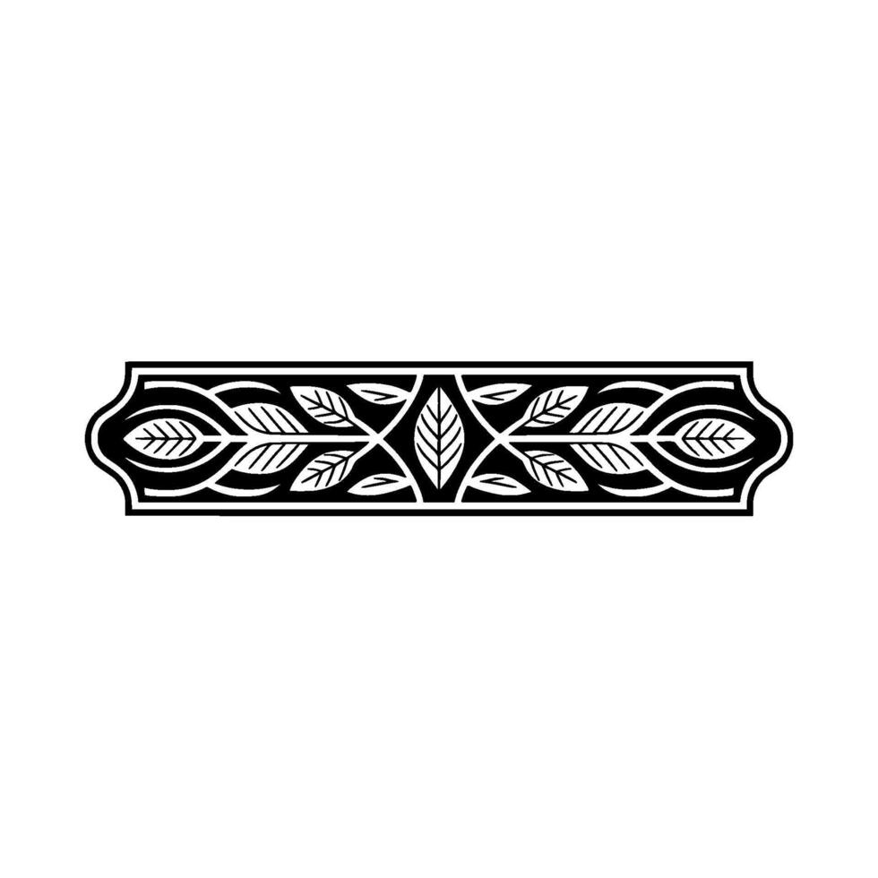 Stylized Leaf Border, Elegant Botanical, Ornamental vector