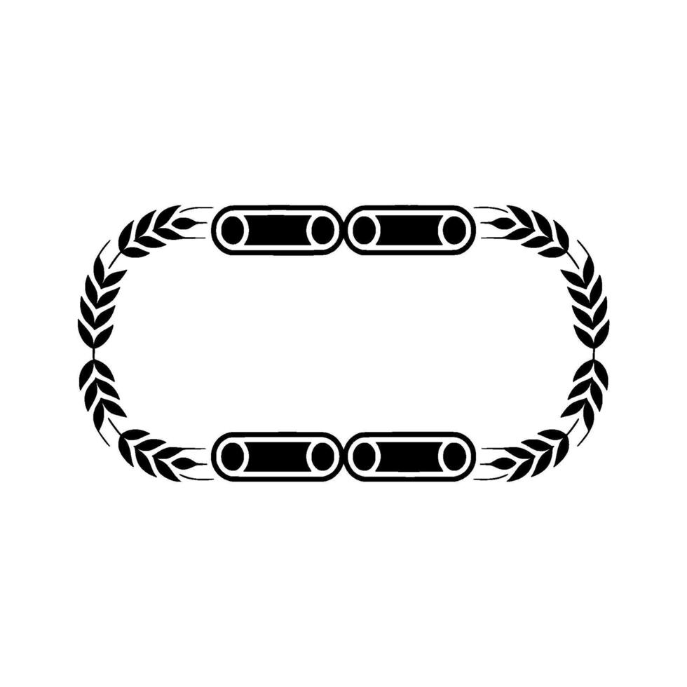 Geometric Frame with Laurel Wreath, Vintage vector