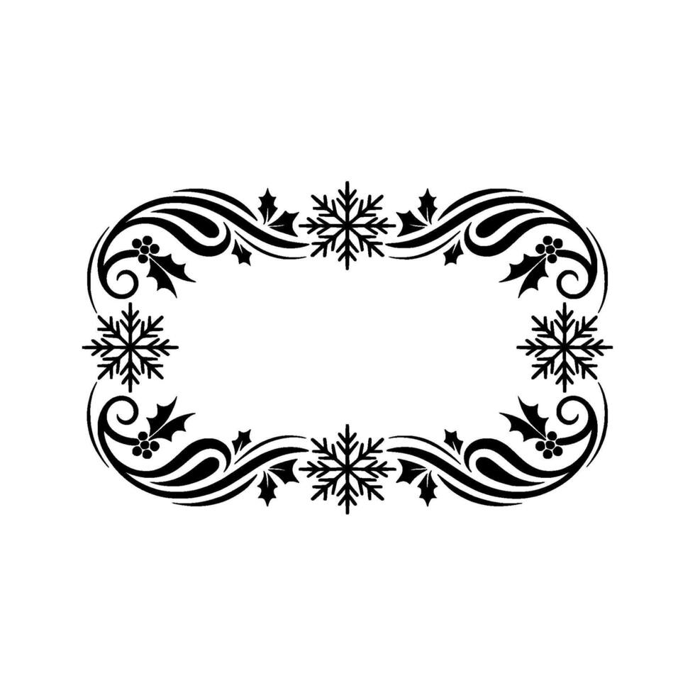 Elegant Winter Border, Intricate Snowflake Ornamentation vector