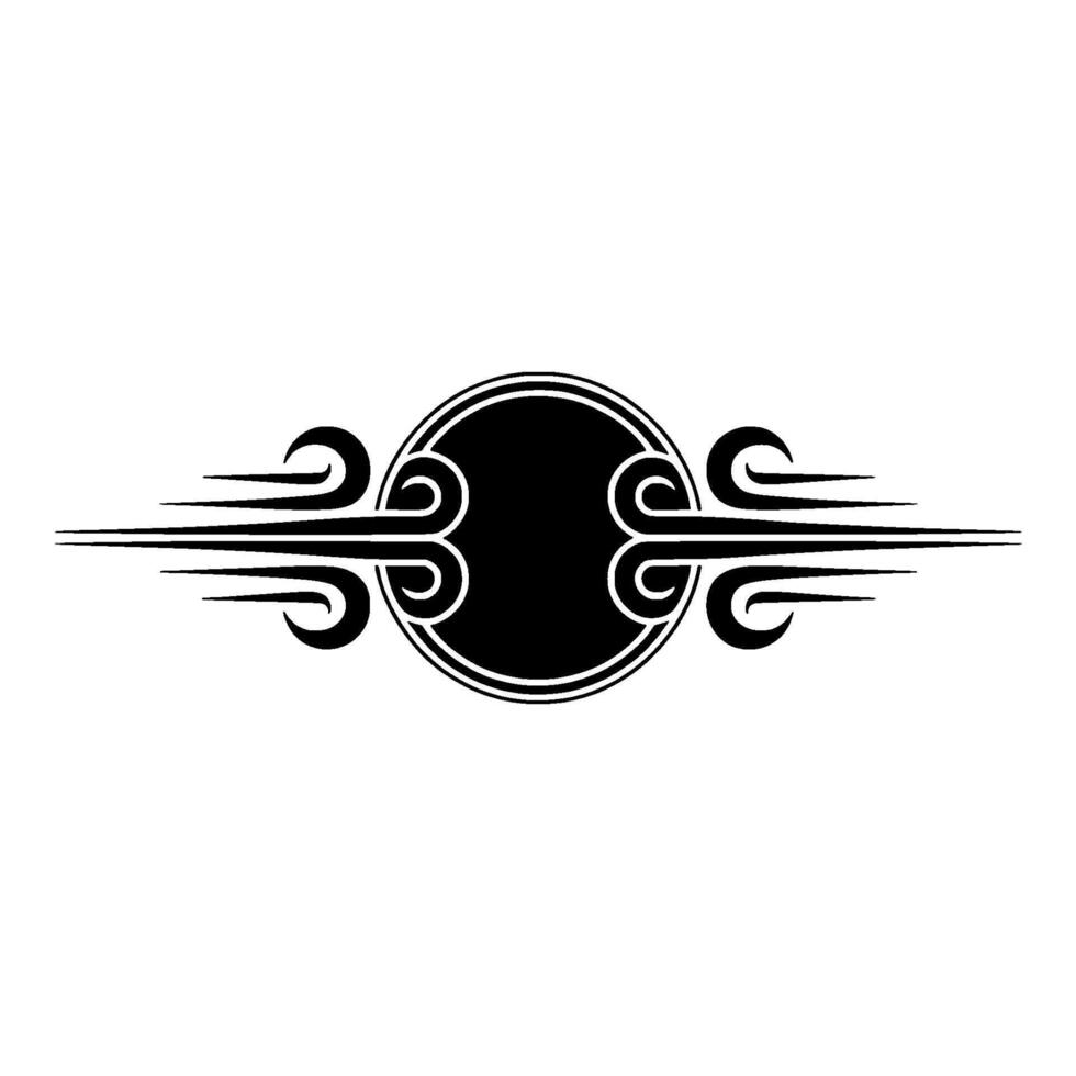 Stylized Tribal Ornament, Circular Motif, Dynamic Lines vector