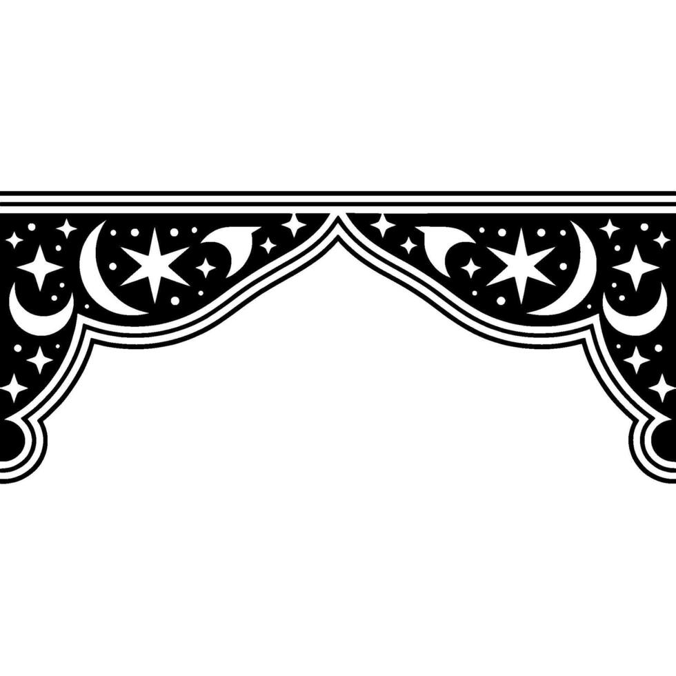 Celestial Archway, Vintage Moonlight Border vector