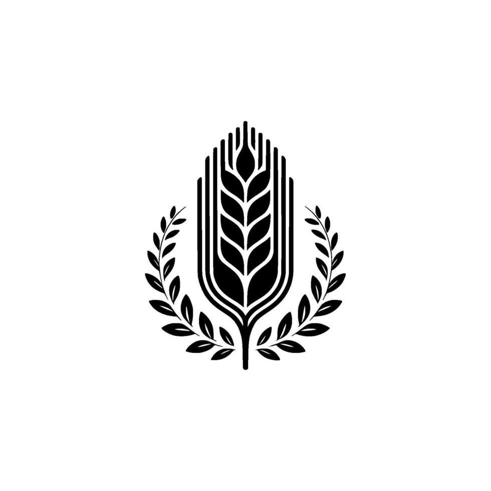 Emblem of Harvest Grain Laurel Wreath Symbol vector