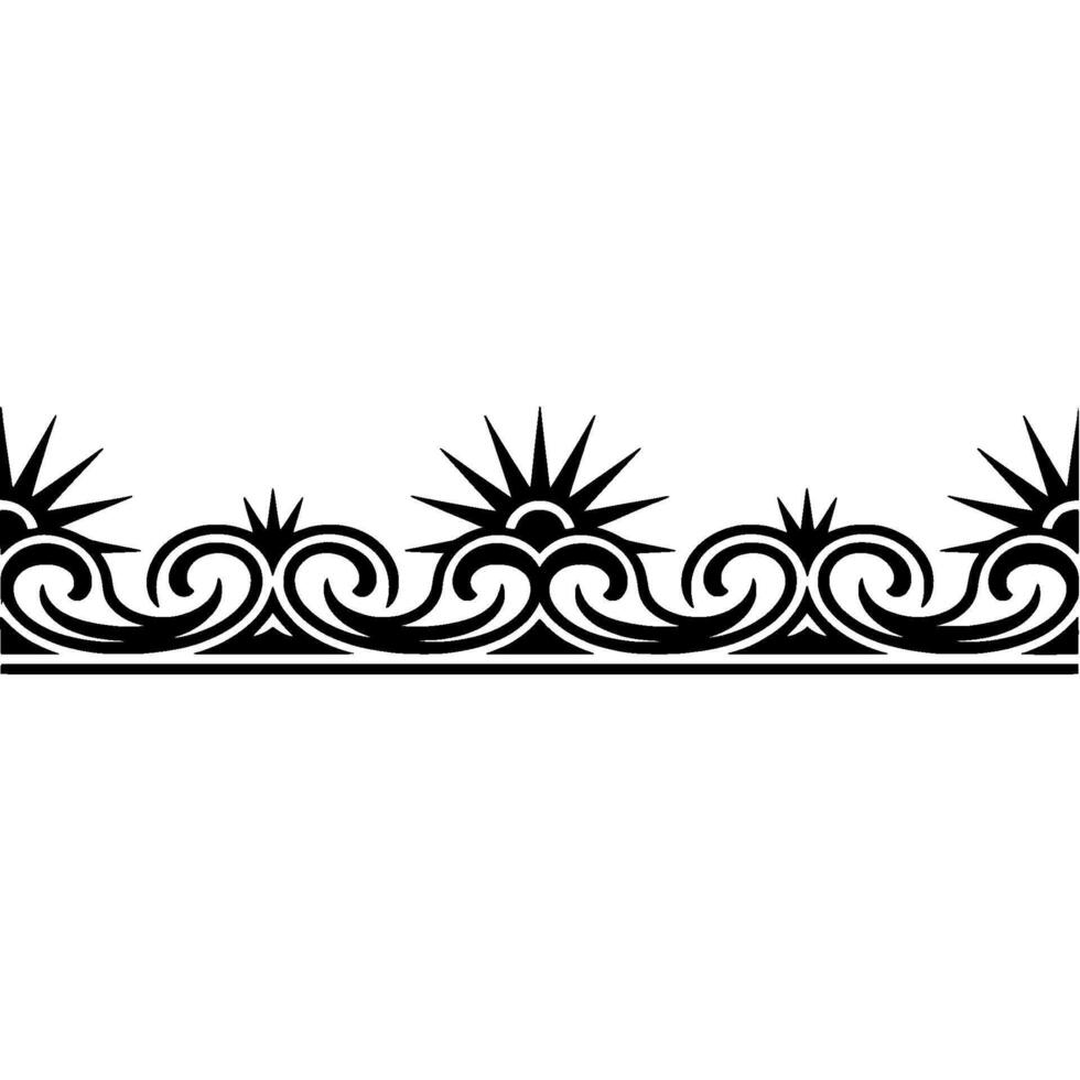 Intricate Tribal Border, Stylized Sunrise Motif vector