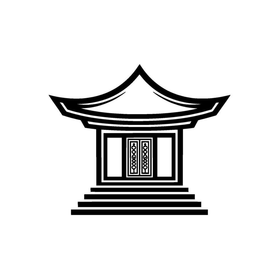 Minimalist Japanese Pavilion - Tranquil vector