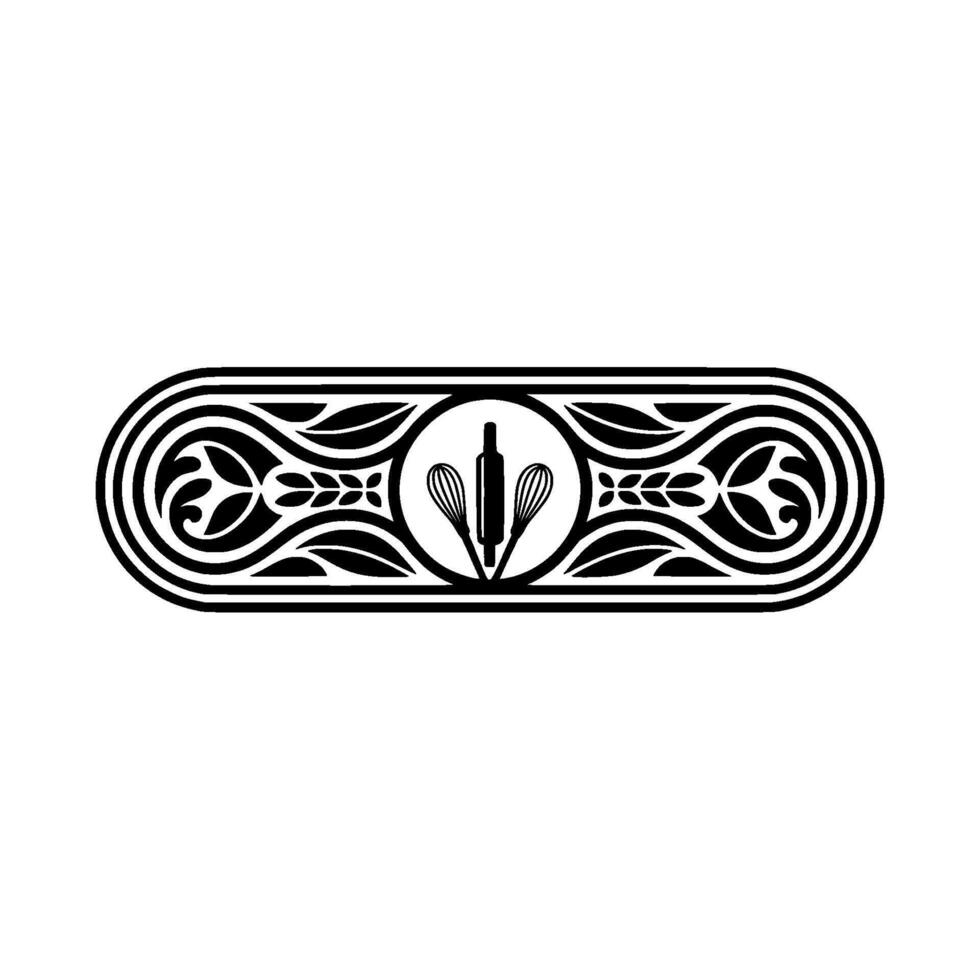 Ornate Culinary Emblem Vintage Baking Illustration vector