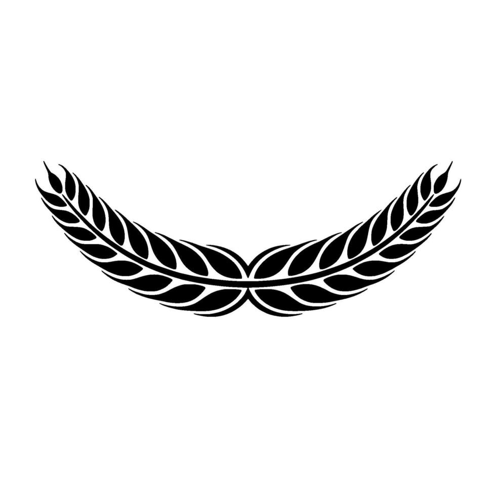 Stylized Wheat Crown Emblem, Minimalist vector