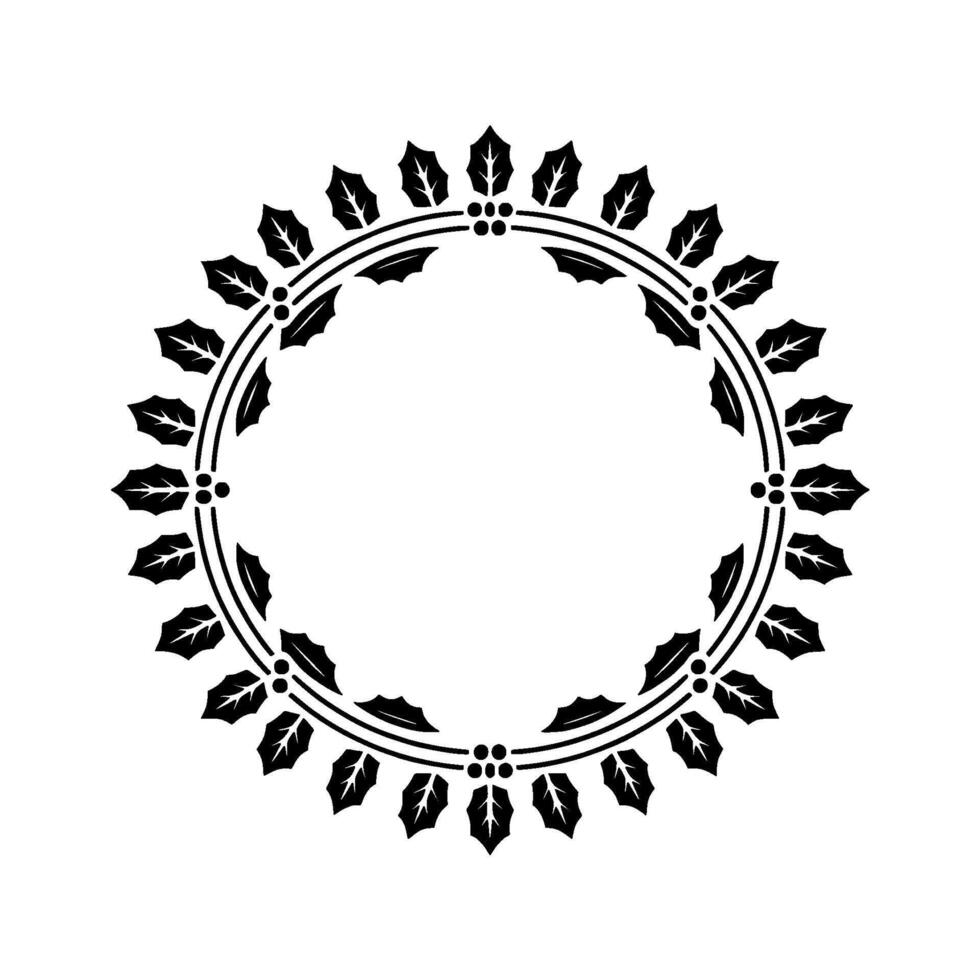 Elegant Black Holly Frame, Minimalist vector