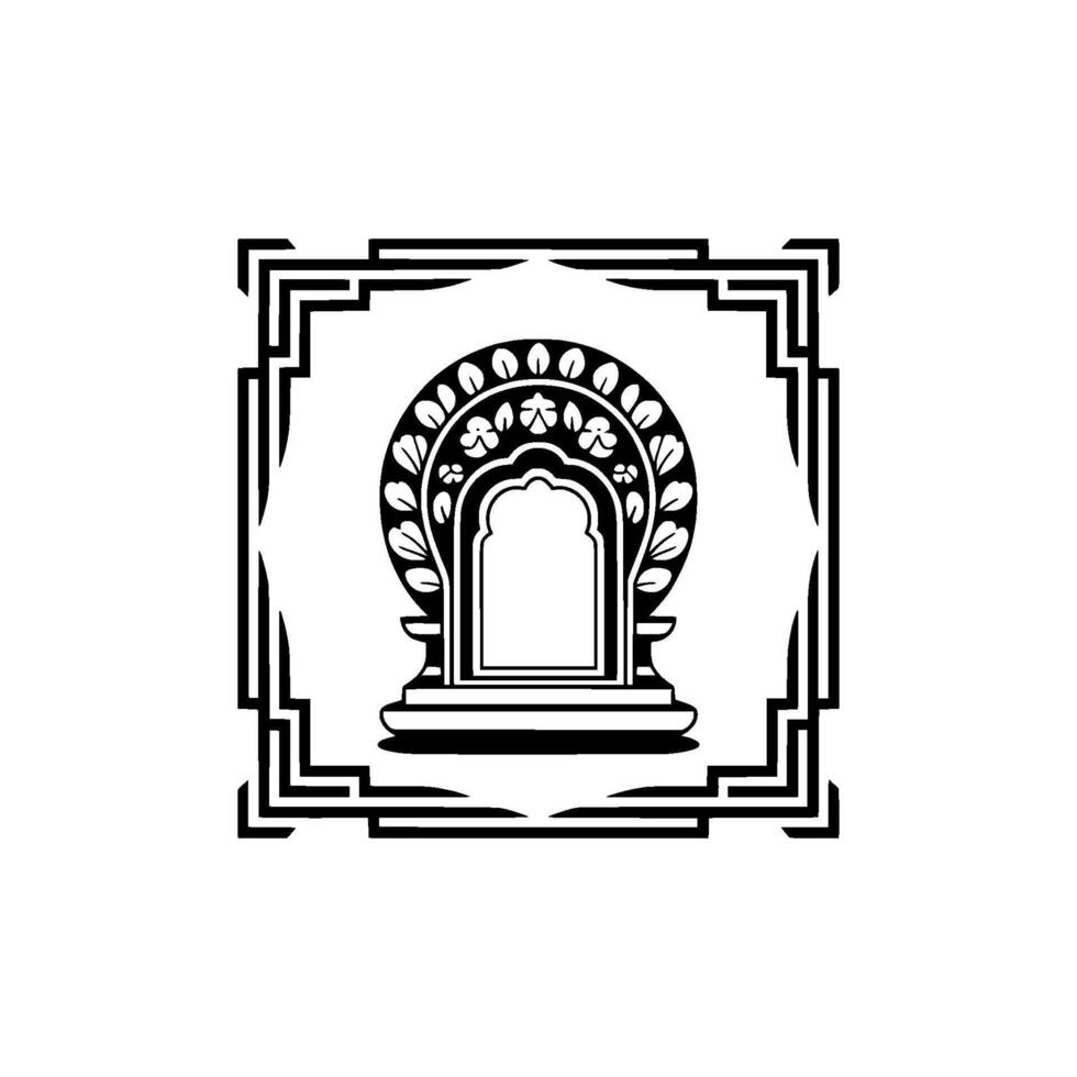 Intricate Archway, Geometric Frame, Vintage vector
