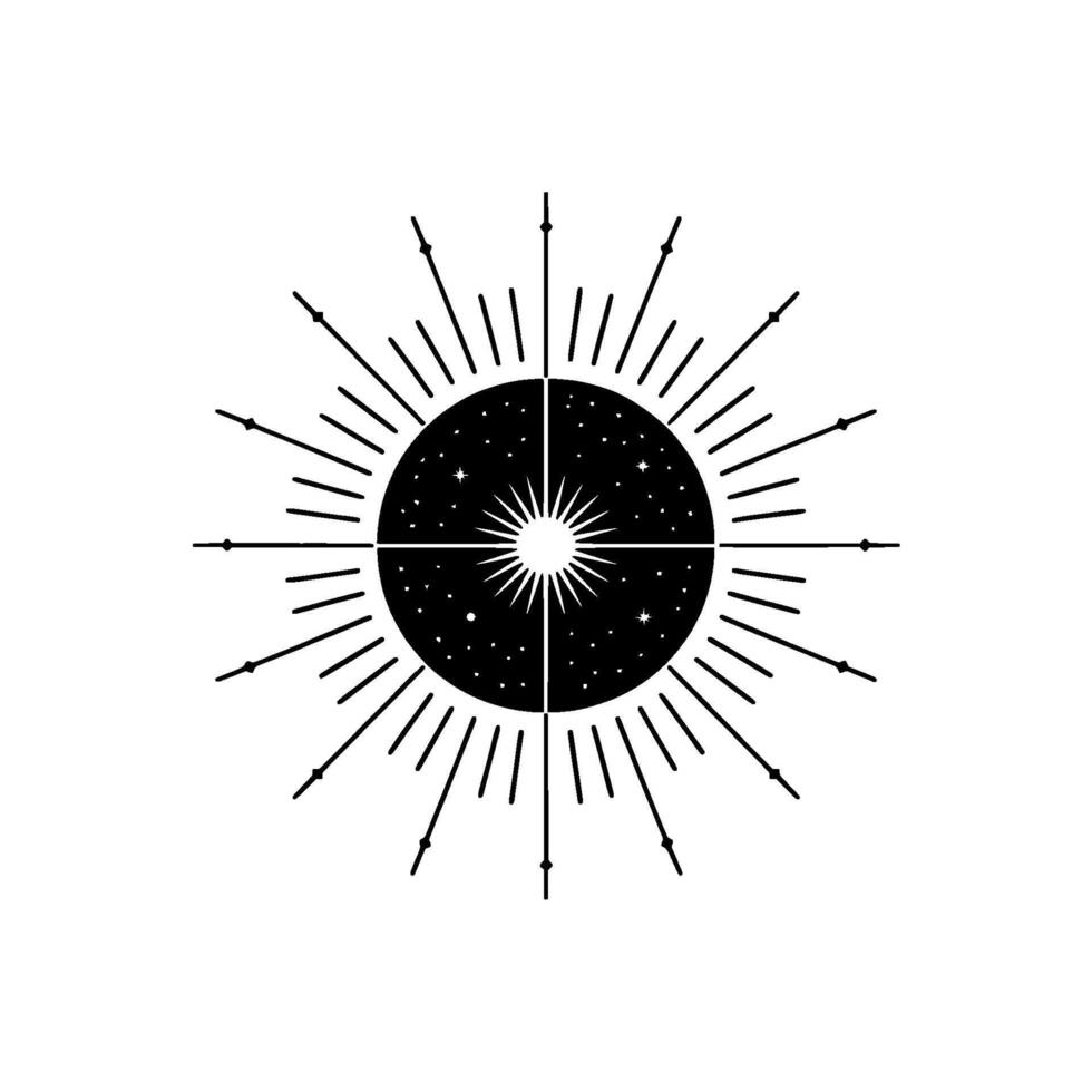 Celestial Radiance Geometric Starburst Symbol vector