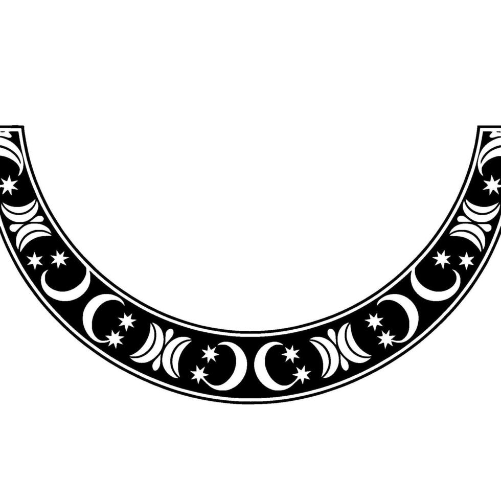 Celestial Crescent Vintage Moon Star Border vector