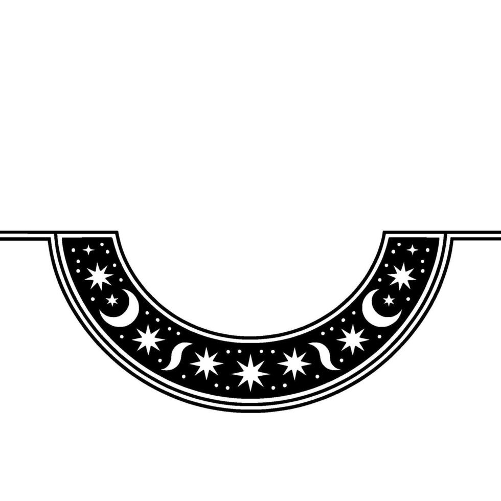 Celestial Crescent Vintage Moon Star Ornament - Stars vector