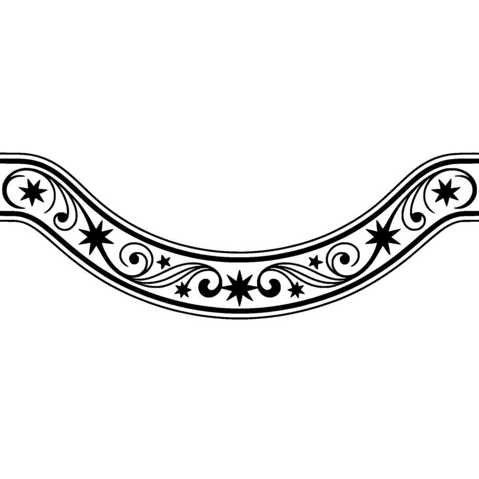 Elegant Curvilinear Border, Starry Deco vector