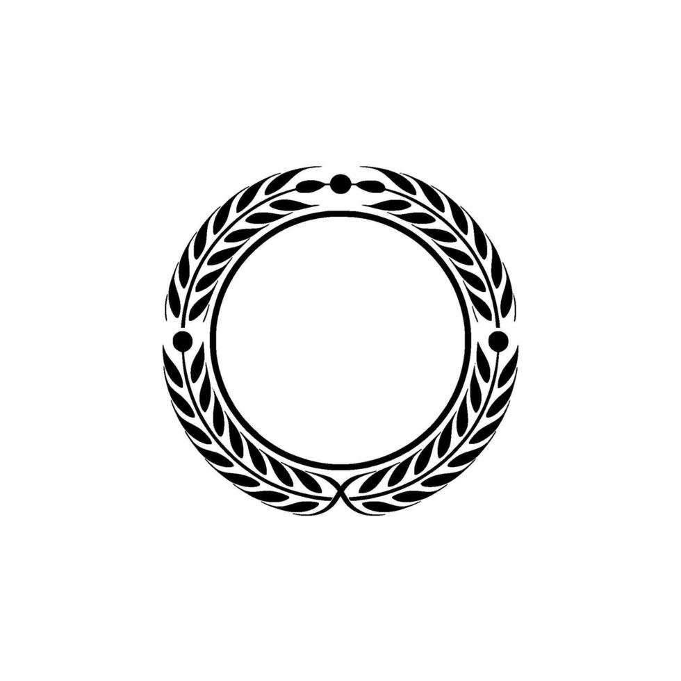 Elegant Laurel Wreath Border, Minimalist - Classic vector