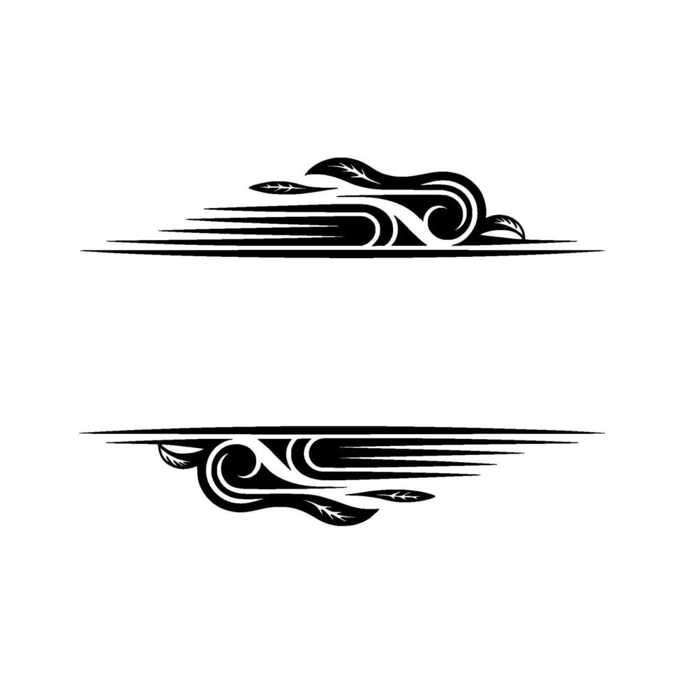 Stylized Tribal Wave Ornament, Minimalist vector