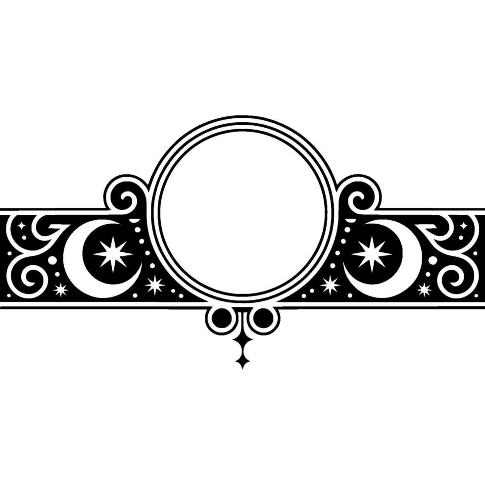 Ornate Celestial Border, Vintage Element, Ornament - Circular vector