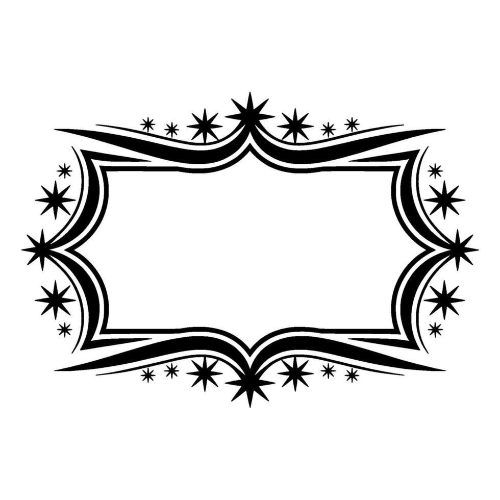 Stylized Star Frame, Tribal Border, Decorative Outline vector