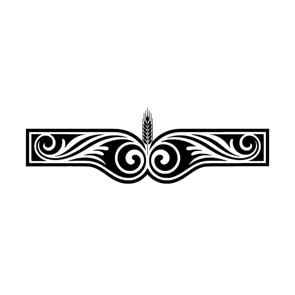 Elegant Wheat Border, Vintage Element - Decorative vector