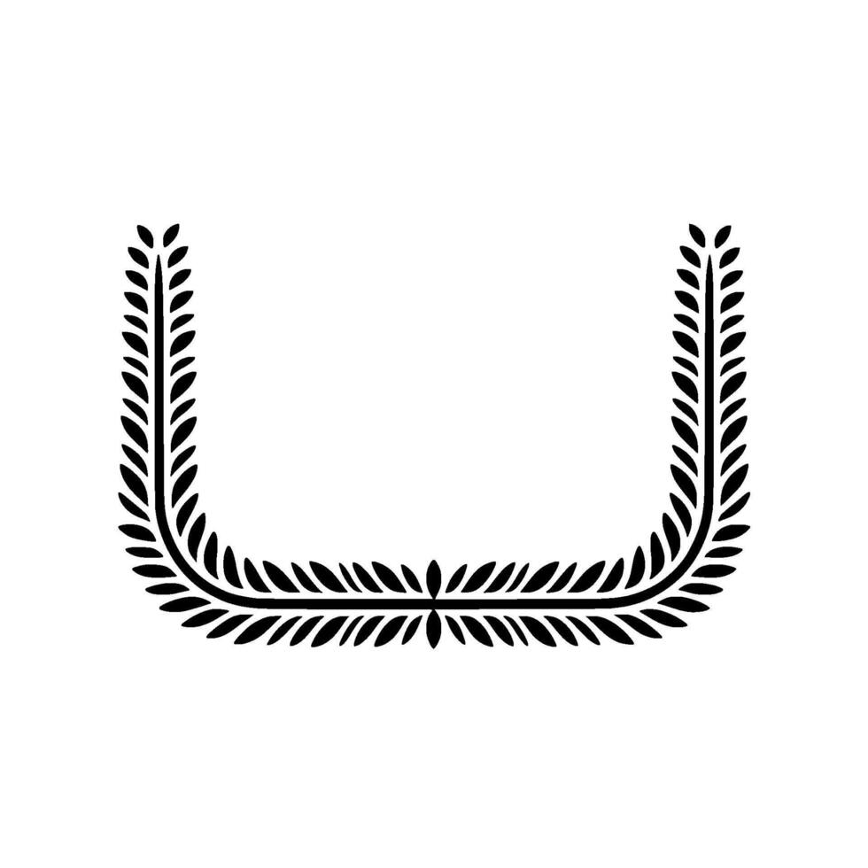 Elegant Laurel Wreath Border, Minimalist, Ornate vector