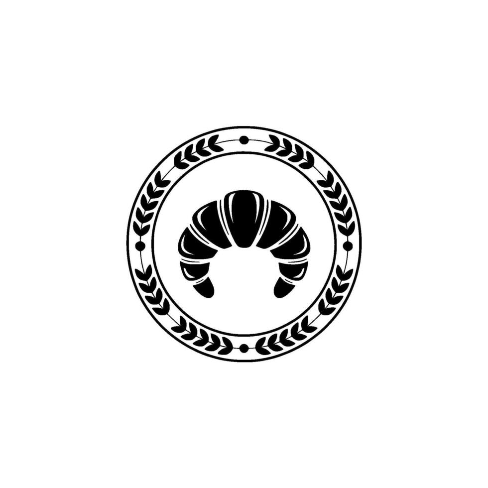 Elegant Croissant Emblem, Vintage Bakery Branding, Decorative vector