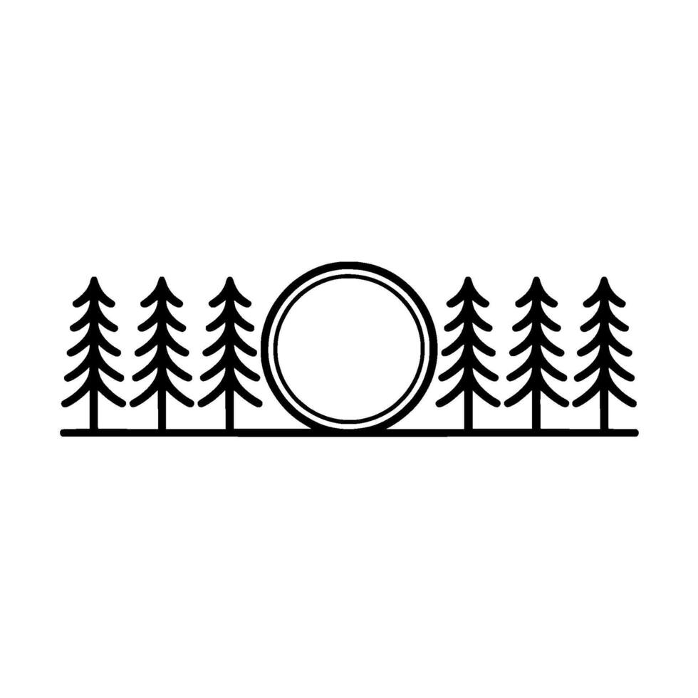 Circular Forest Emblem - Minimalist Nature Symbol vector