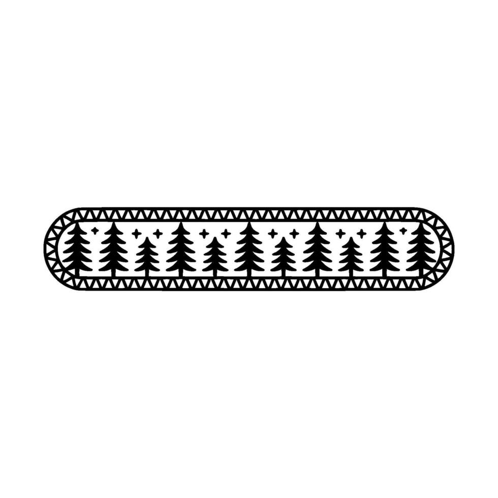 Minimalist Forest Trail Border, Rustic vector