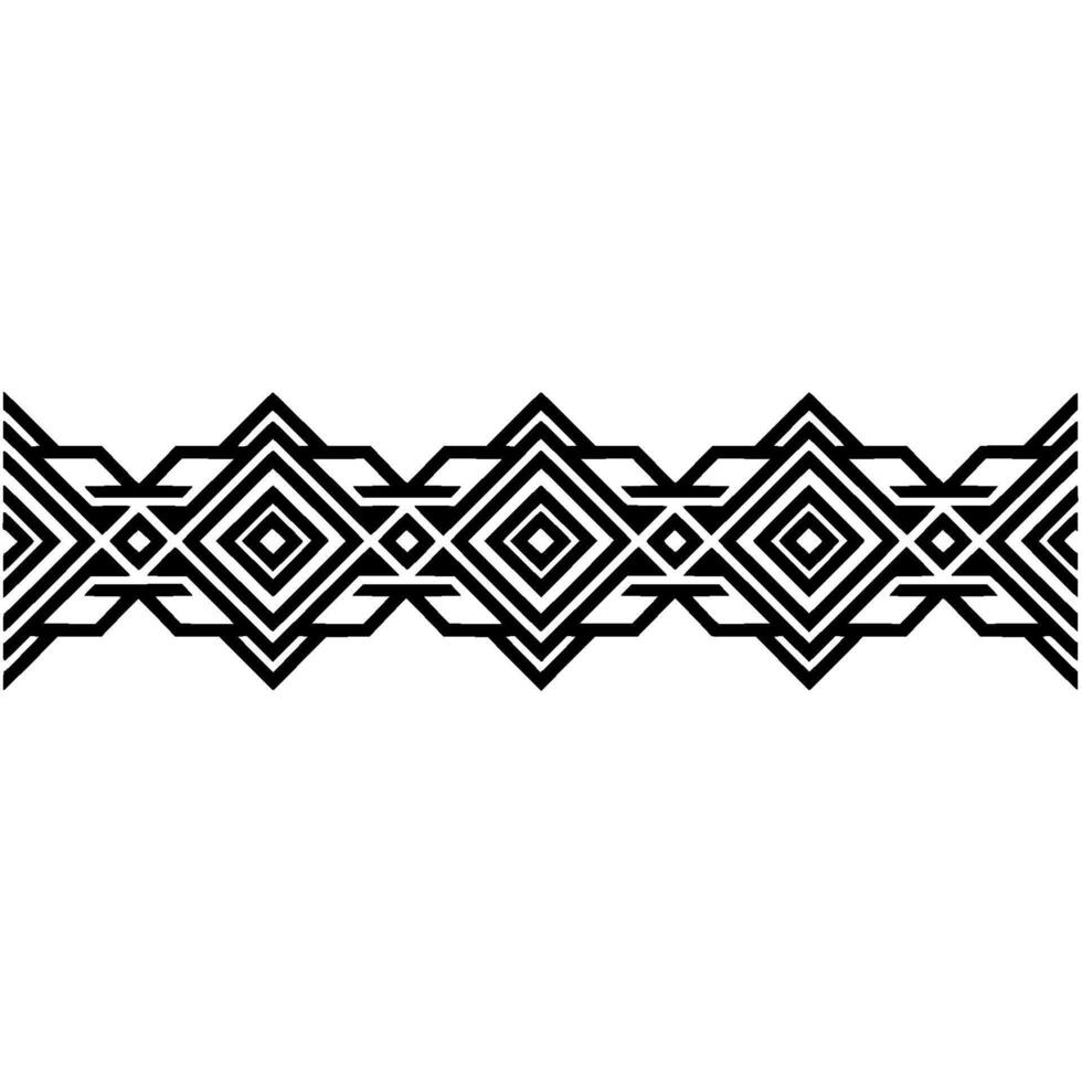 Geometric Deco Border, Stylized Diamond Pattern, Linear vector