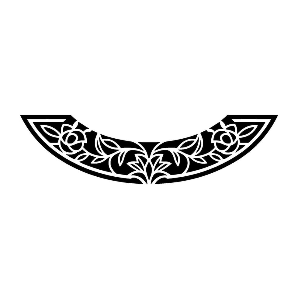 Celtic Rose Border, Intricate Black White vector