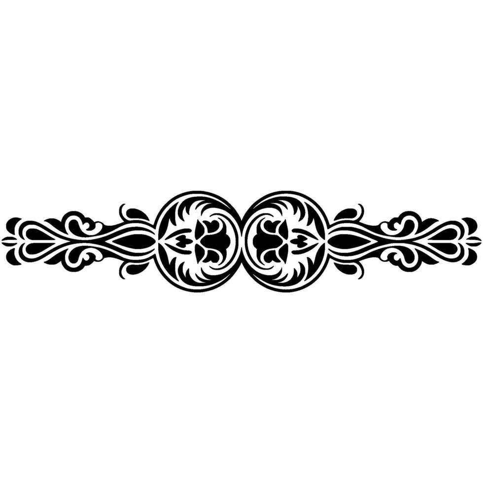 Intricate Black Floral Border, Elegant Element, Symmetry vector