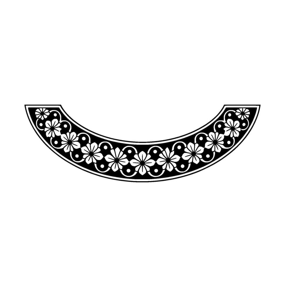 Intricate Floral Crescent Border, Vintage vector