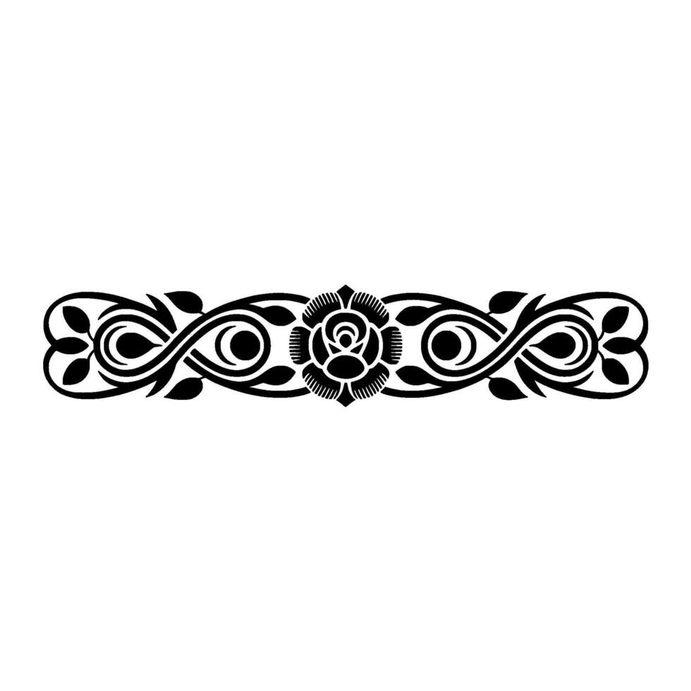 Elegant Black Floral Border, Vintage Element, - Background vector